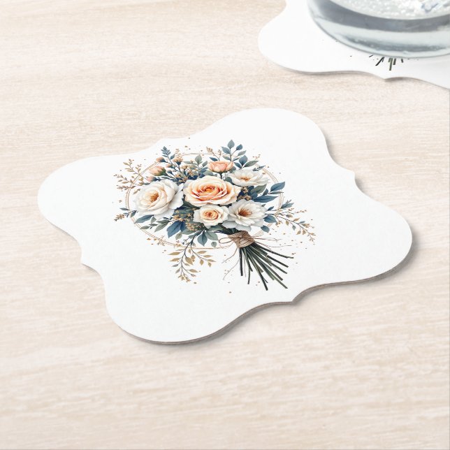Flourishing Celebatory Bouquet Coasters (Angled)