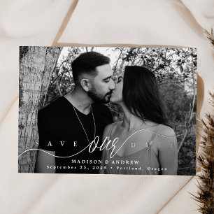 Flourishing Love Silver Script Save the Date