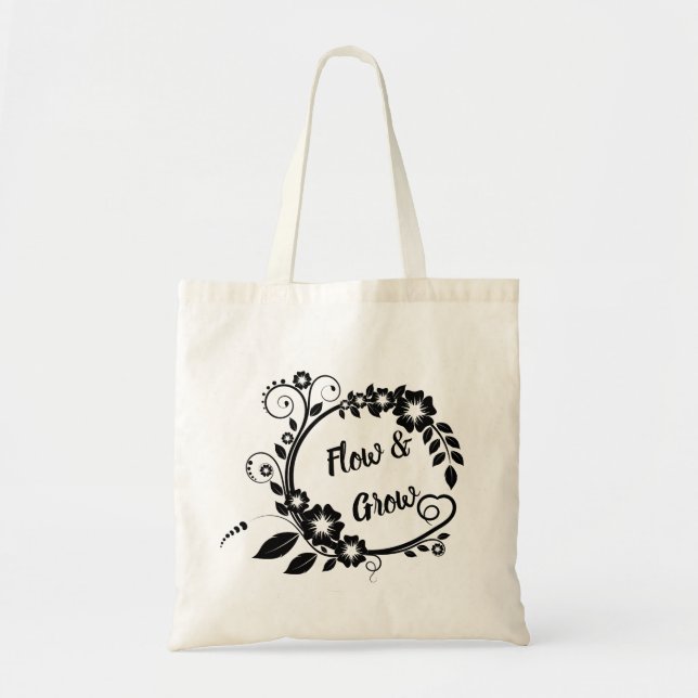 Flow and Grow Reusable Tote Bag (Front)