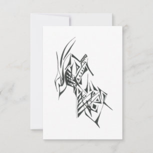 Flow Black White Abstract Tribal Tattoo Art Thank You Card