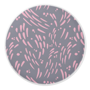 Flow in Grey and Pink Ceramic Knob