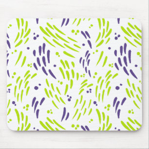 Flow in Lime Green and Purple Mouse Mat