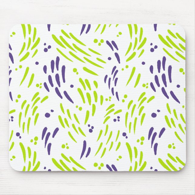 Flow in Lime Green and Purple Mouse Mat (Front)
