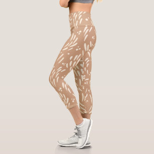 Flow in Tan and Cream Capri Leggings