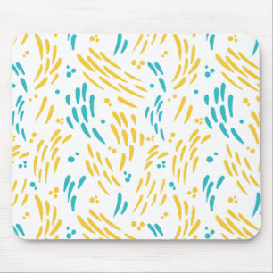 Flow in Turquoise and Yellow Mouse Mat
