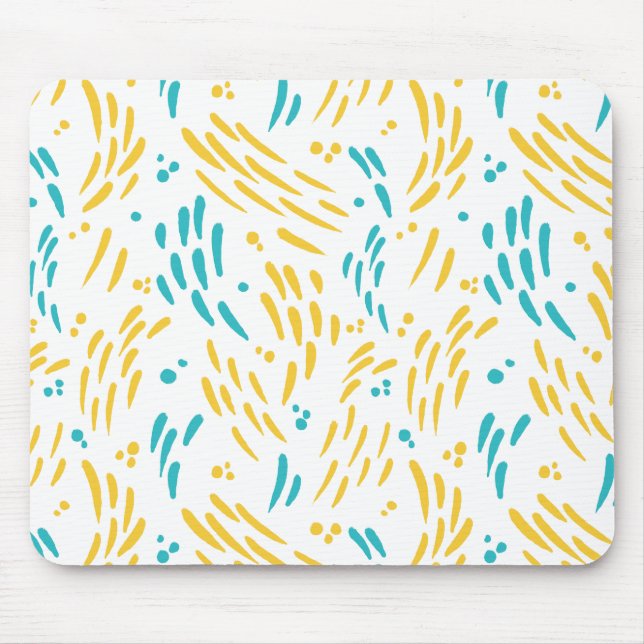 Flow in Turquoise and Yellow Mouse Mat (Front)