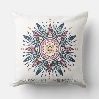Flow Like the Moon Mandala Spiritual Design Cushion