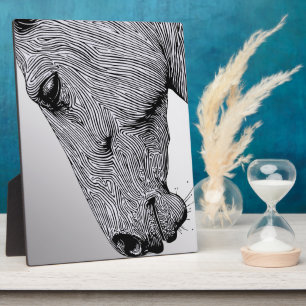 Flow of the Wild Minimalist Line Art Horse Plaque