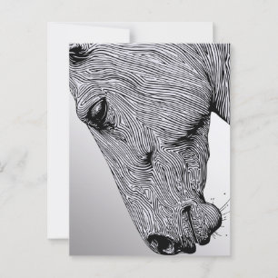 Flow of the Wild Minimalist Line Art Horse Postcard