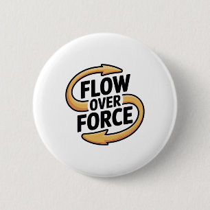 Flow Over Force Yin Yang Yoga Lance Apparel 6 Cm Round Badge