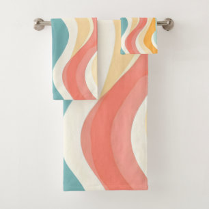 flow pastel bath towel set