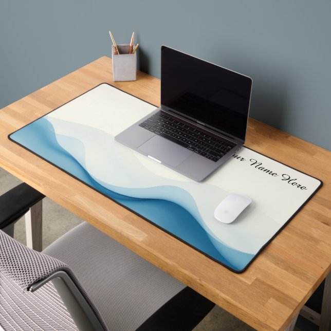 Flow State Fluid Motion Abstract Modern Desk Mat (Office 2)