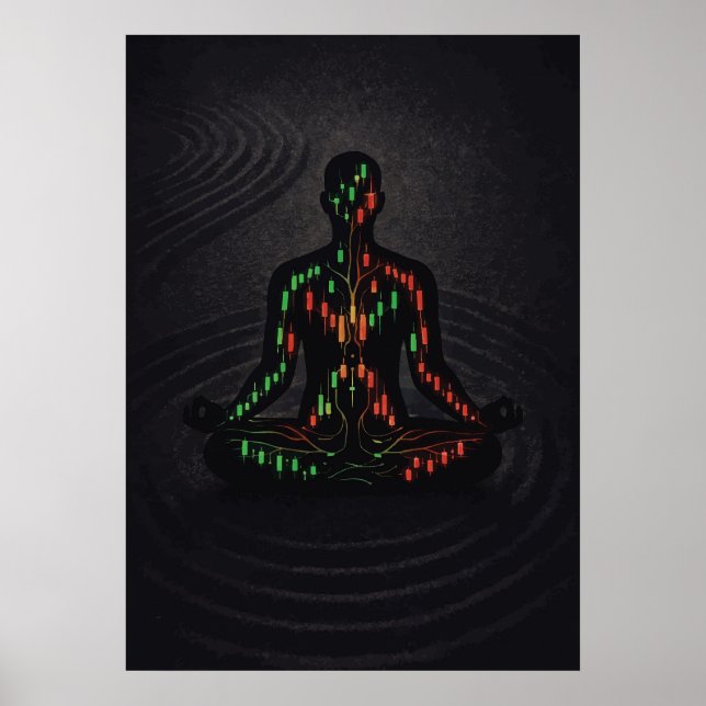 Flow State Trading Zen Meditation, Forex Crypto Poster (Front)
