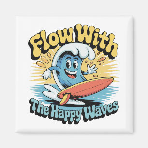 Flow With The Happy Waves Fridge Magnet