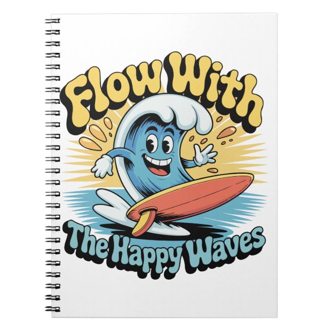 Flow With The Happy Waves Surf Journal (Front)