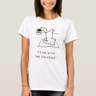 Flow with the Universe   Yoga Cat Illustration T-Shirt