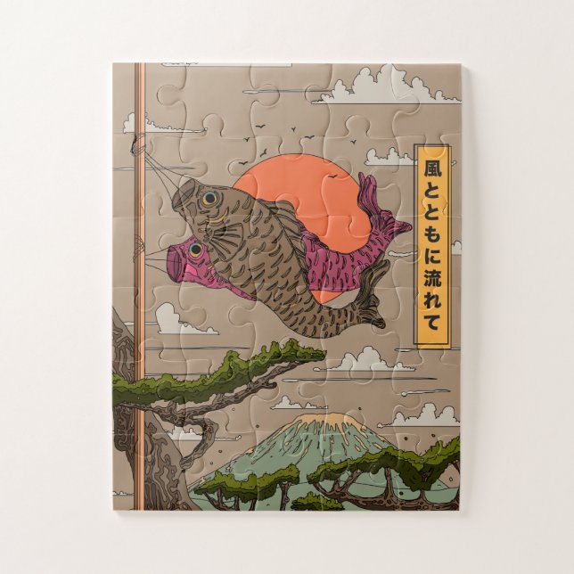 Flow with the Wind Koinobori Jigsaw Puzzle (Vertical)