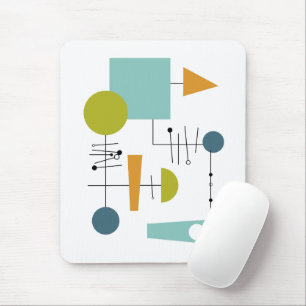 Flowchart Geometric Shapes Mid Century Modern Mouse Mat