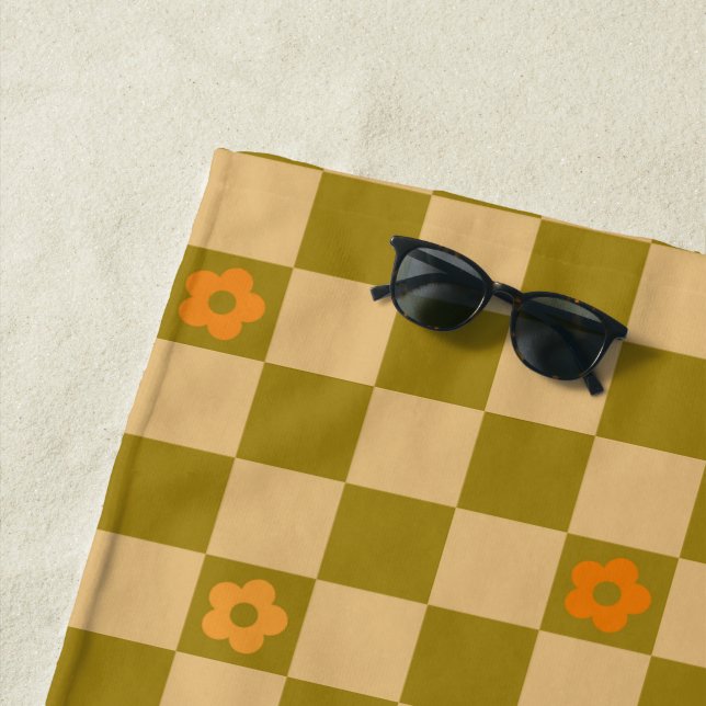 Flowe Checkered Pattern - No. 02 Beach Towel (In Situ)