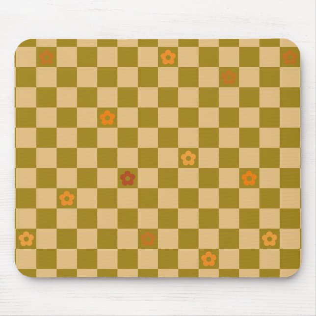 Flowe Checkered Pattern - No. 02 Mouse Mat (Front)