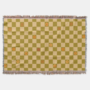 Flowe Checkered Pattern - No. 02 Throw Blanket