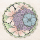 Flower4 doodle art coaster 