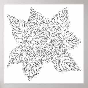 Flower 020617 Adult Colouring Rose Colour This Fun Poster