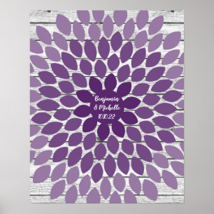 Flower - 100 Signature Guest Book Poster
