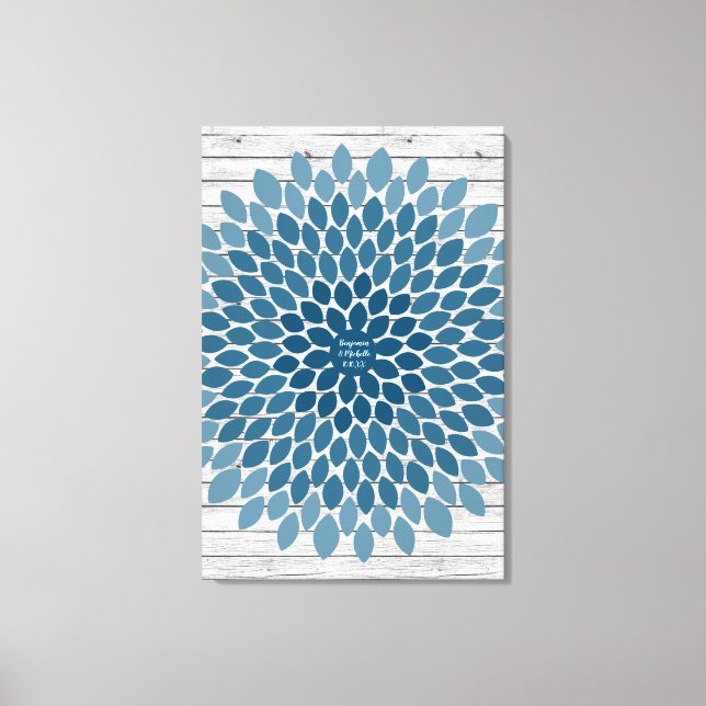 Flower- 150 Signature Canvas Guest Book (Front)