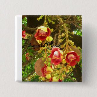 flower 15 cm square badge
