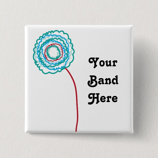 Flower 15 Cm Square Badge (Front)