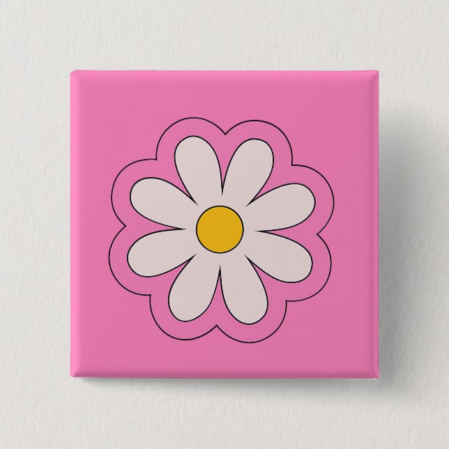 Flower 15 Cm Square Badge (Front)