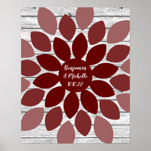 Flower - 25 Signature Guest Book Alternative Print