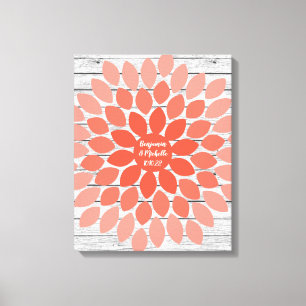 Flower - 50 Signature Canvas Guest Book