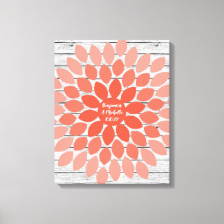 Flower - 50 Signature Canvas Guest Book