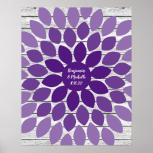 Flower - 50 Signature Guest Book Alternative Print