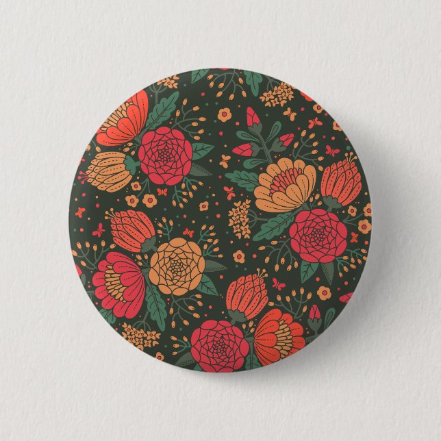 flower 6 cm round badge (Front)