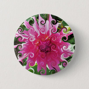 FLOWER 6 CM ROUND BADGE