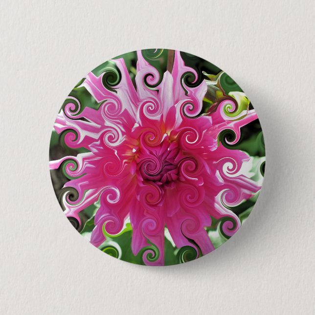 FLOWER 6 CM ROUND BADGE (Front)