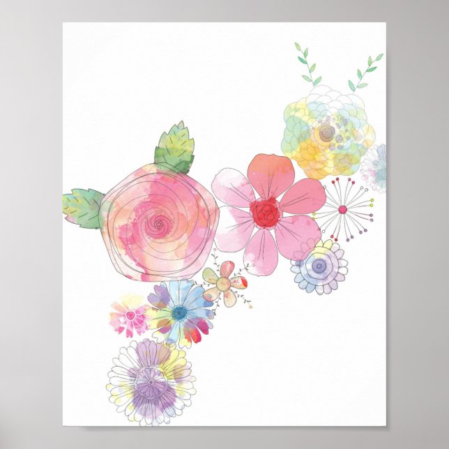 flower abstract painting floral poster (Front)
