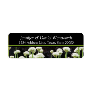 Flower Address Labels Black Green