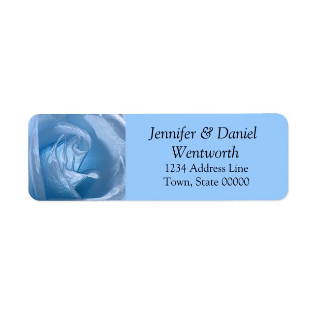 Flower Address Labels Blue Rose (Front)