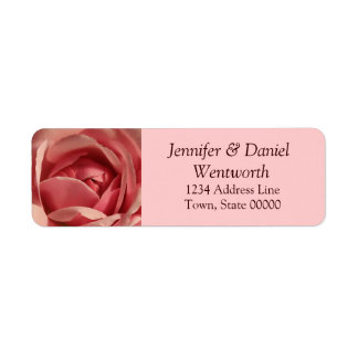 Flower Address Labels Pink Rose
