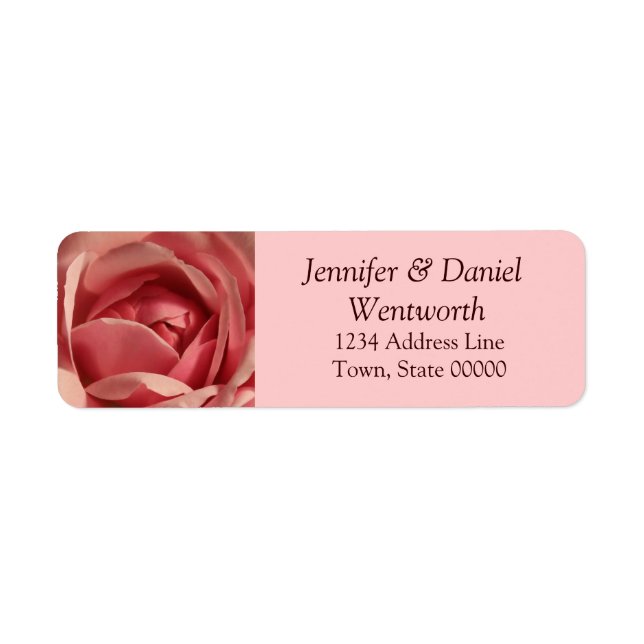 Flower Address Labels Pink Rose (Front)