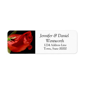 Flower Address Labels Red Rose