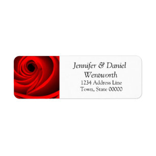 Flower Address Labels Red Rose