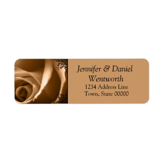 Flower Address Labels Sepia Rose