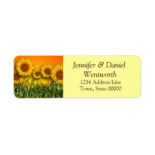 Flower Address Labels Sunflowers