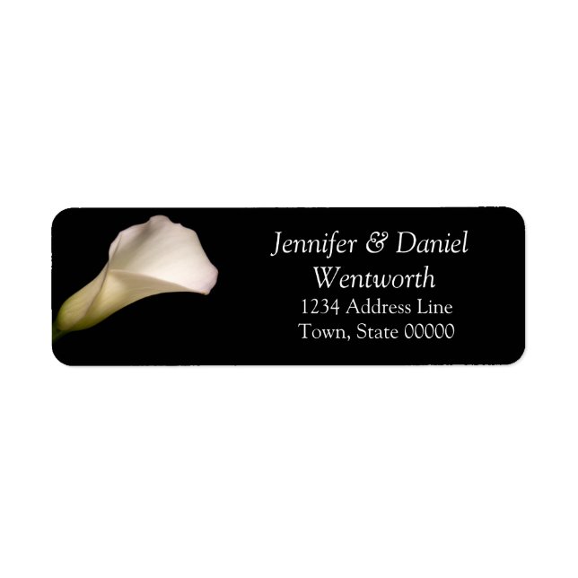 Flower Address Labels White Calla Lily (Front)
