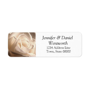 Flower Address Labels White Rose